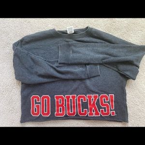 Pink “go bucks” cropped hoodie